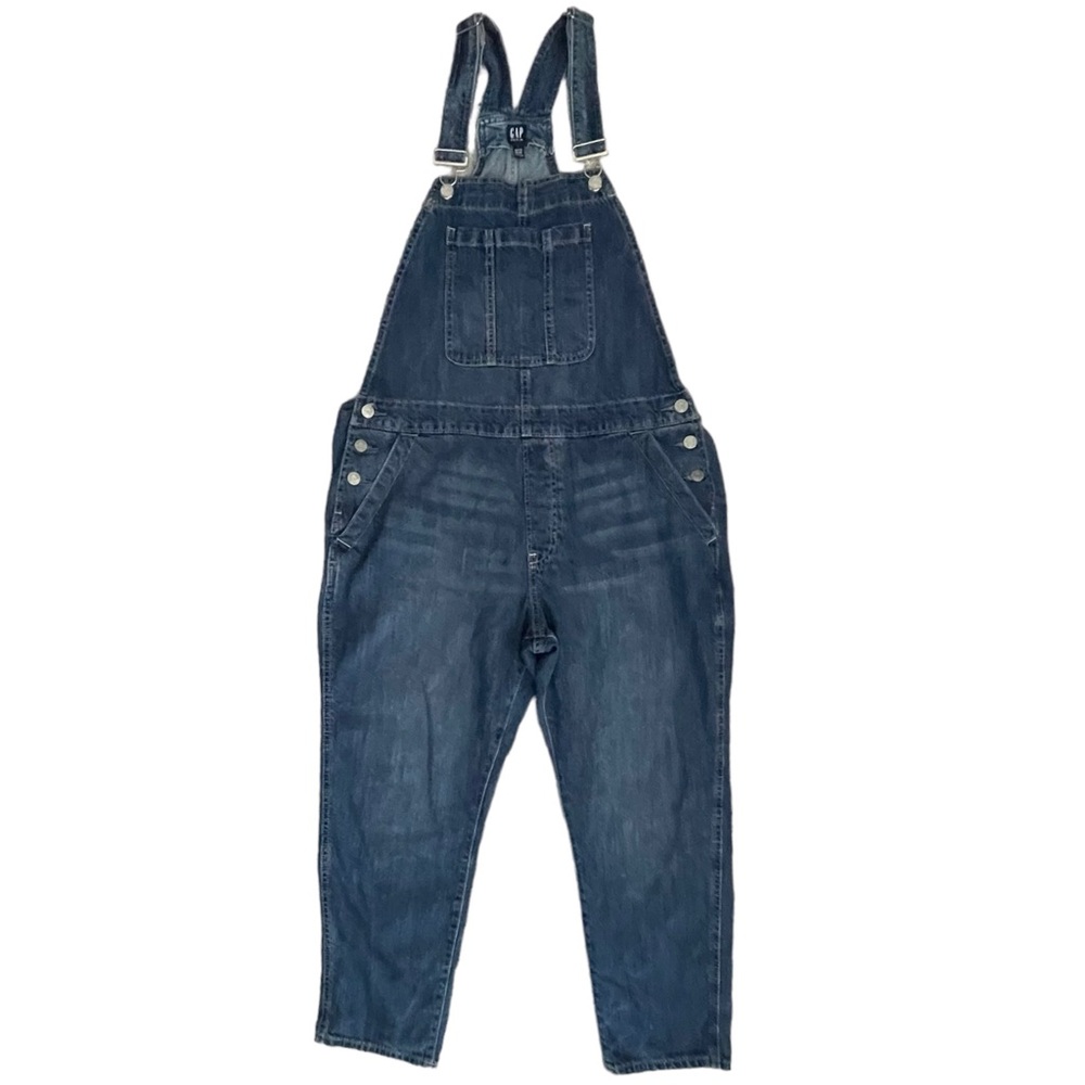 Gap Women’s Slouchy Bib Overalls Pants Blue Jean Denim Pregnant Maternity Large